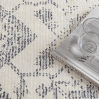 Cloud Distressed Medallion Cream Blue Washable Rug