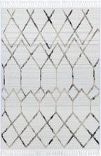 Ares Dorian Geometric Cream and Taupe Rug