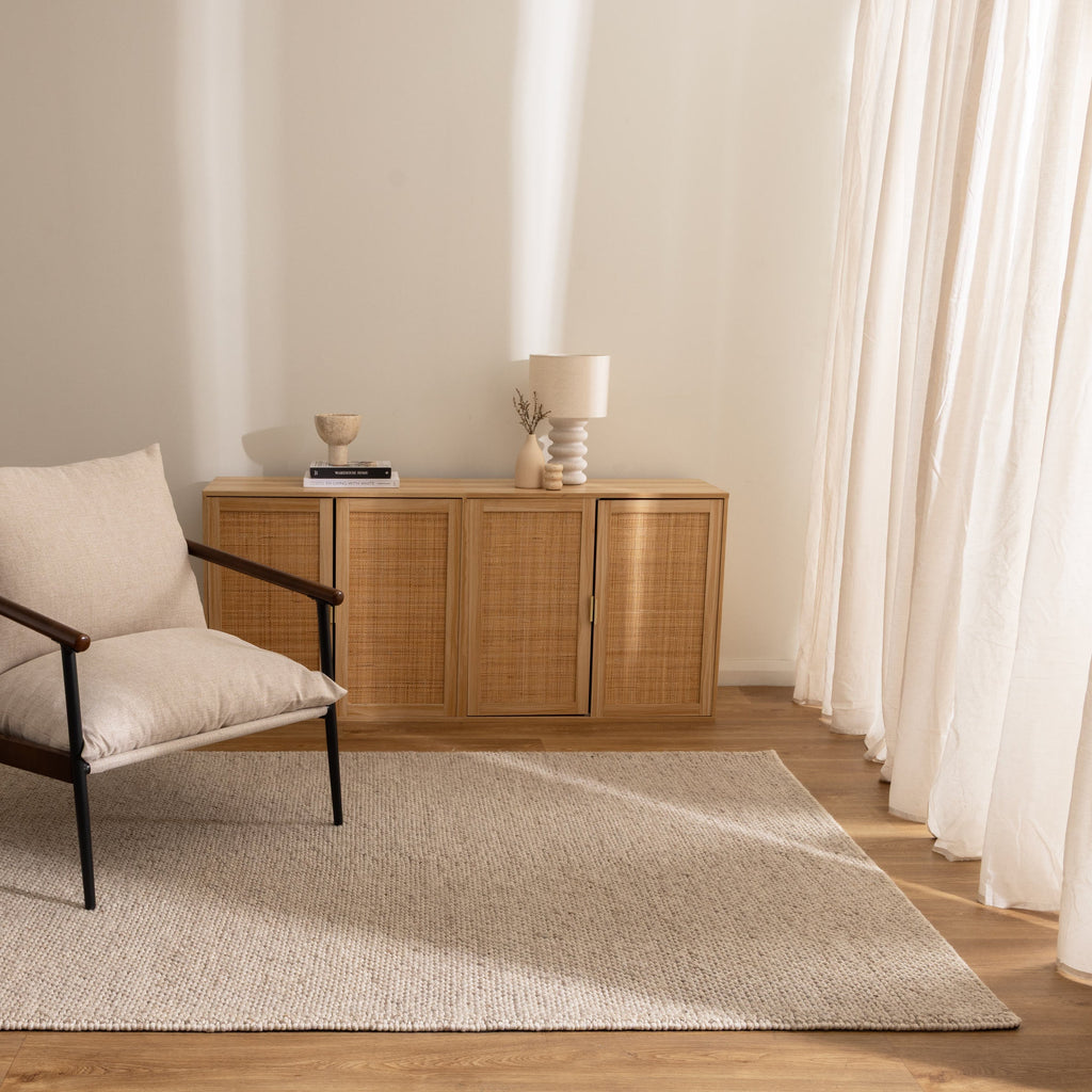 Beau Beige Chunky Wool Rug