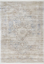 Bohemian Paradise Medalion Beige Blue Rug - 06BBLU