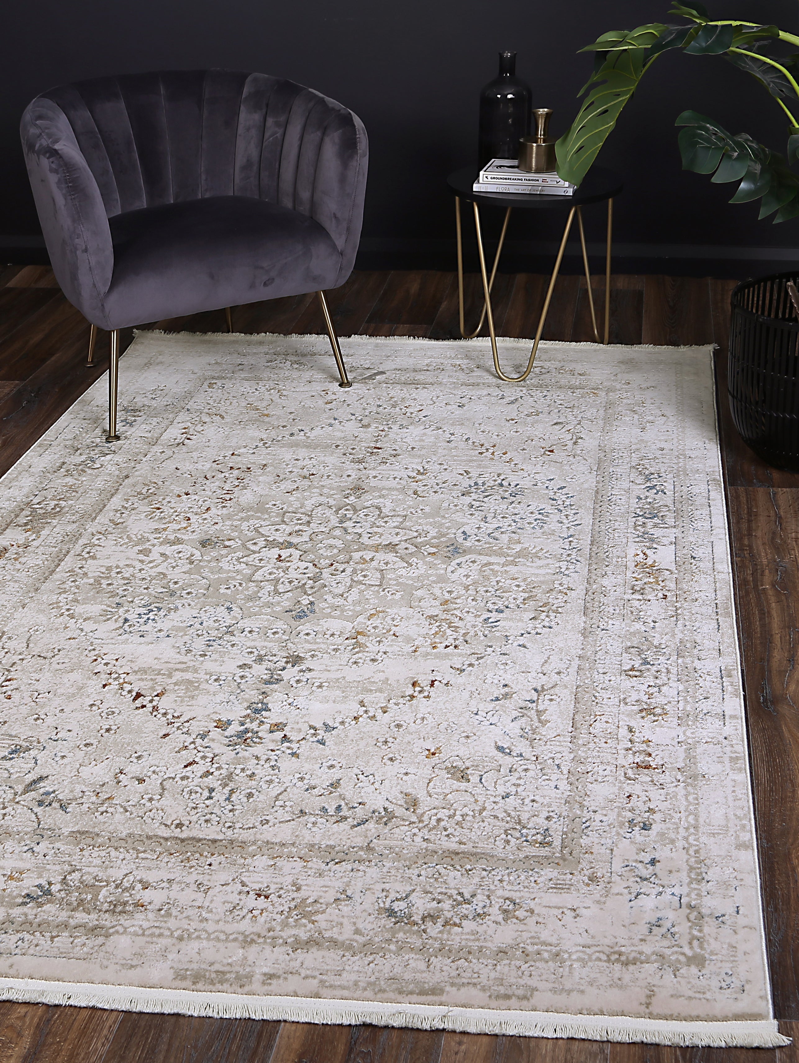 Bohemian Paradise Vintage Medalion Beige Multi Rug - 08BMUL