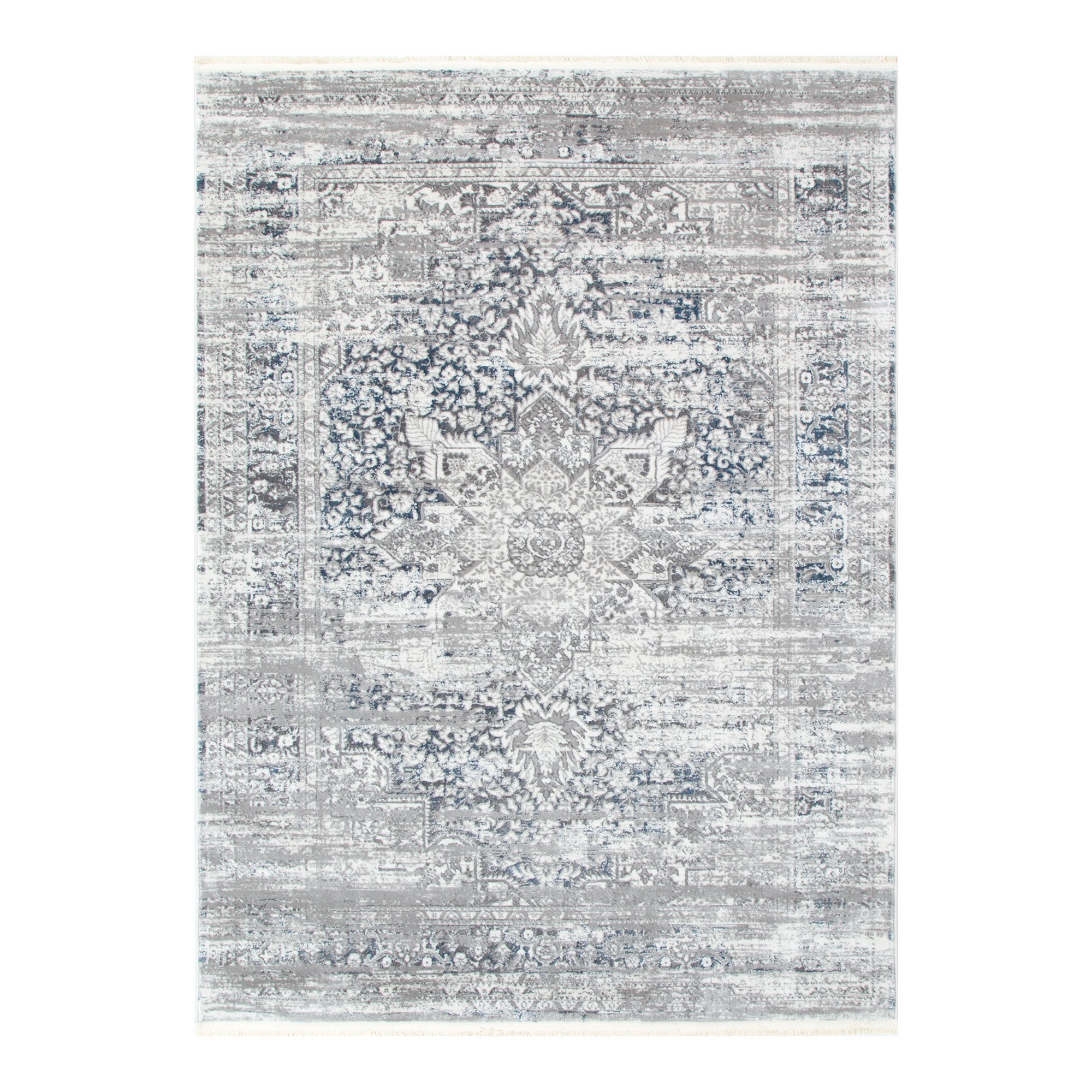 Bohemian Paradise Medalion Grey Blue Rug - 06GBLU