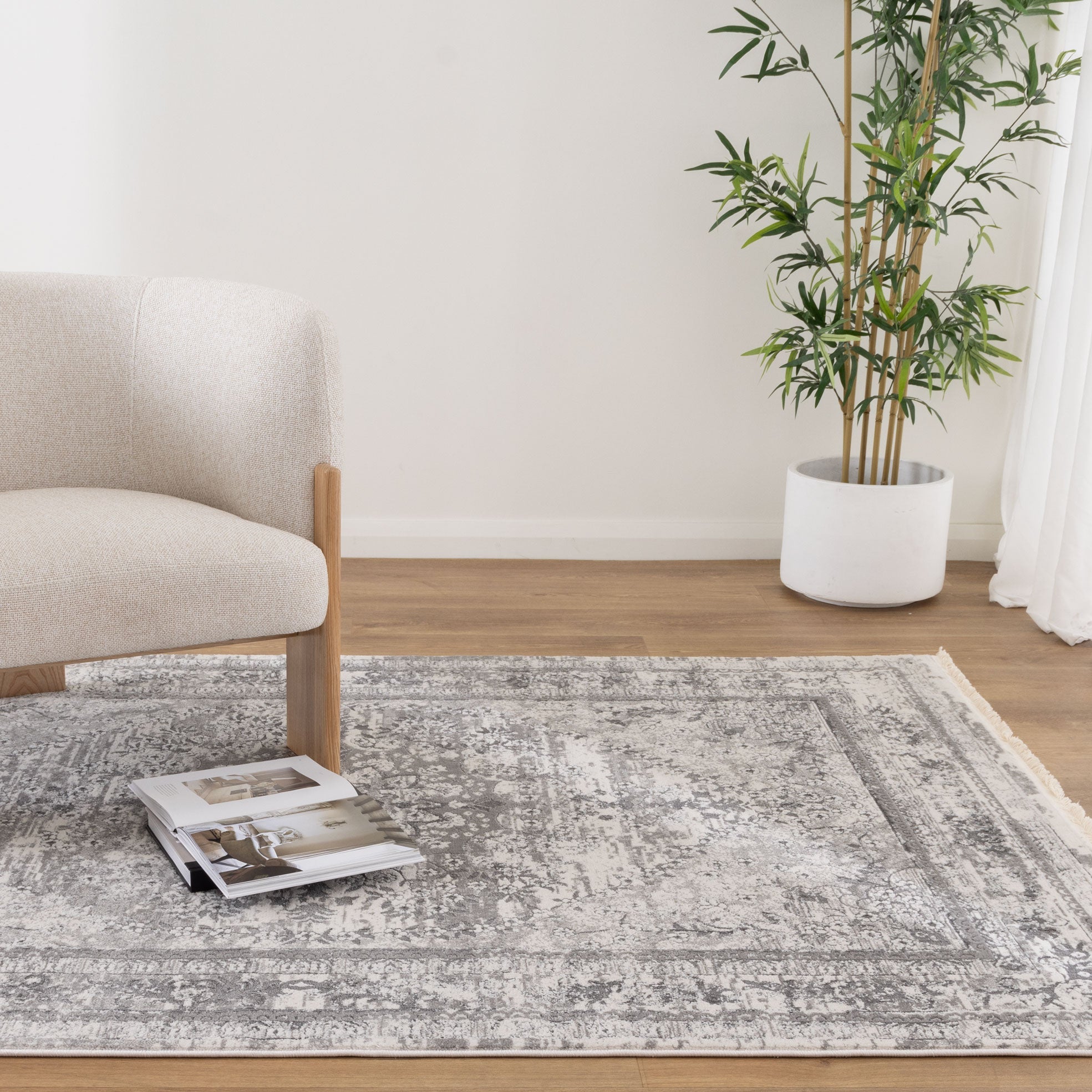 Bohemian Paradise Vintage Medalion Grey Rug - 08GREY