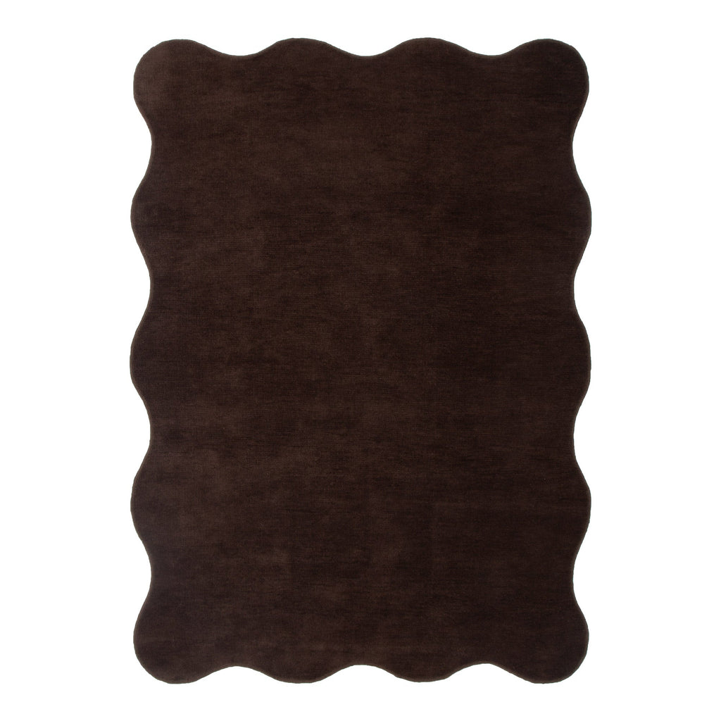 Ollie Scalloped Irregular Rug Chocolate