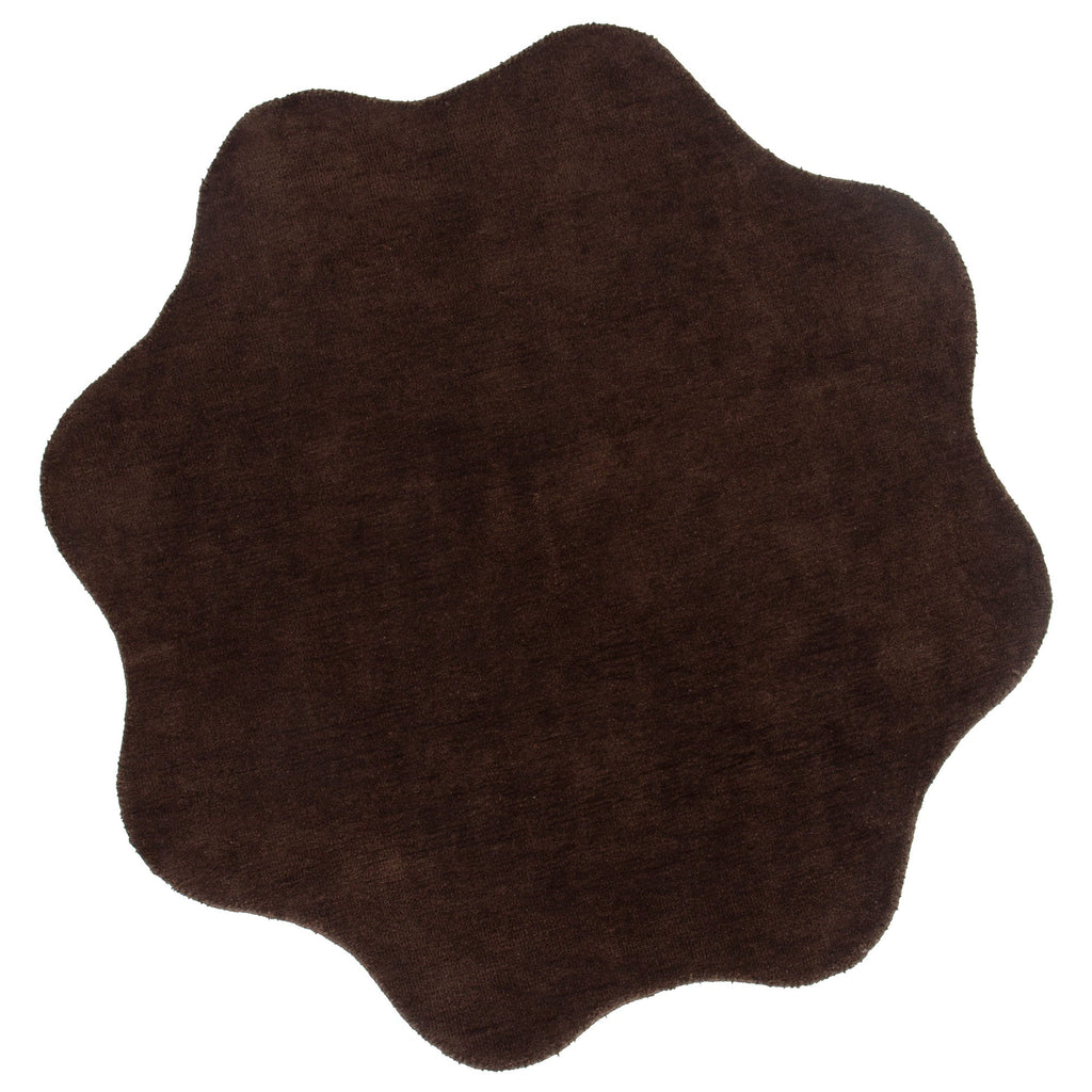 Ollie Scalloped Irregular Round Rug Chocolate