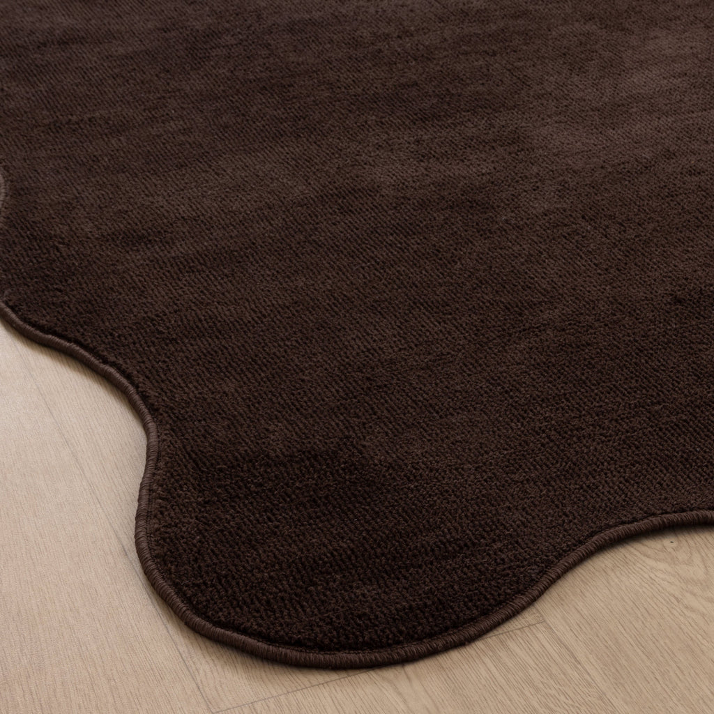 Ollie Scalloped Irregular Rug Chocolate