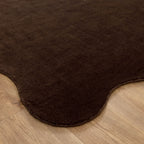 Ollie Scalloped Irregular Round Rug Chocolate