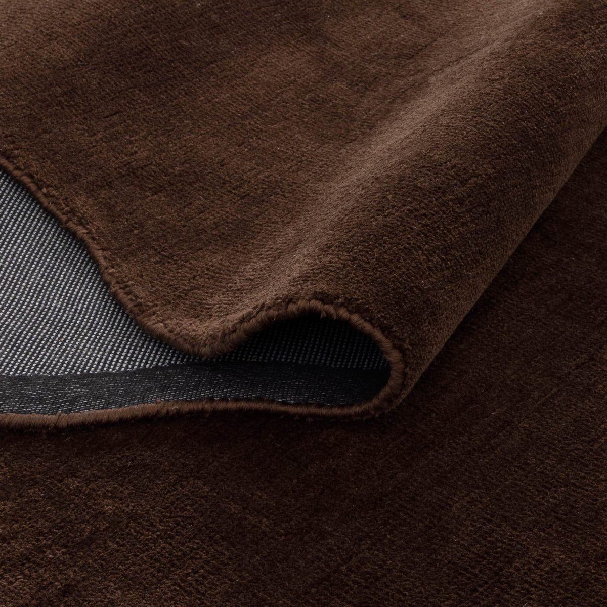 Ollie Scalloped Irregular Round Rug Chocolate