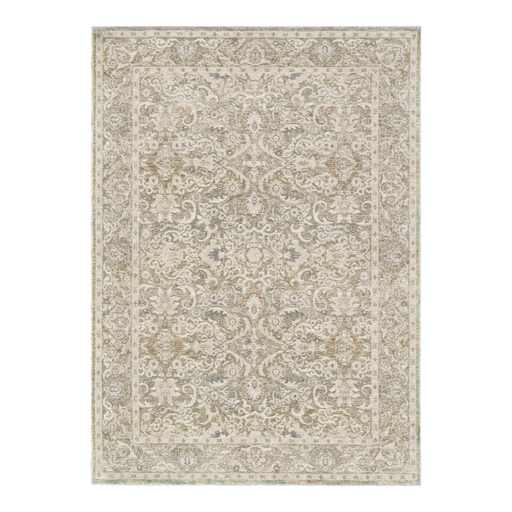 D102- Delphine Regal Green Beige Vintage Rug