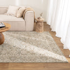 D102- Delphine Regal Green Beige Vintage Rug