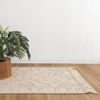 Diego Ornamental Beige Wool Rug - DIEG03