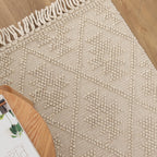 Diego Geometric Beige Wool Rug - DIEG04