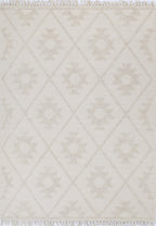 Diego Geometric Beige Wool Rug - DIEG04