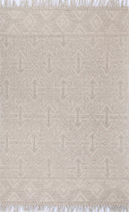 Diego Geometric Brown Wool Rug - DIEG04