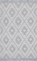 Diego Geometric Grey Wool Rug - DIEG04