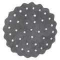 Mellow Round Scalloped Kids Rug Grey