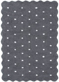 Mellow Rectangle Scalloped Kids Rug Grey