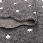 Mellow Round Scalloped Kids Rug Grey