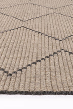 Goa Zig-Zag Wool Blend Ash Rug
