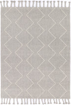 Goa Zig-Zag Wool Blend Grey Rug