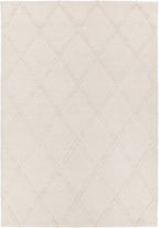 Goa Lattice Wool Blend Cream Rug (No Tassel)