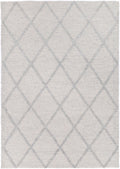 Goa Lattice Wool Blend Grey Rug (No Tassel)