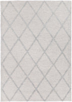 Goa Lattice Wool Blend Grey Rug (No Tassel)