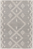 Goa Aztec Wool Blend Cream Rug (No Tassel)