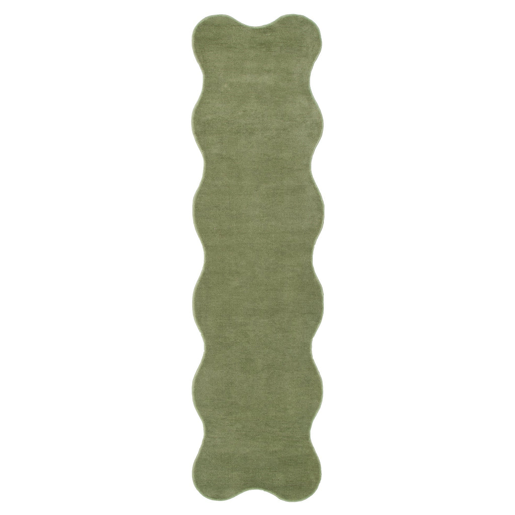 Ollie Scalloped Irregular Runner Green