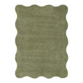 Ollie Scalloped Irregular Rug Green