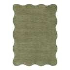 Ollie Scalloped Irregular Rug Green
