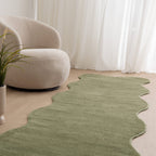 Ollie Scalloped Irregular Runner Green