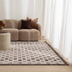 Horizon Ivory Grey Checkered Rug H102