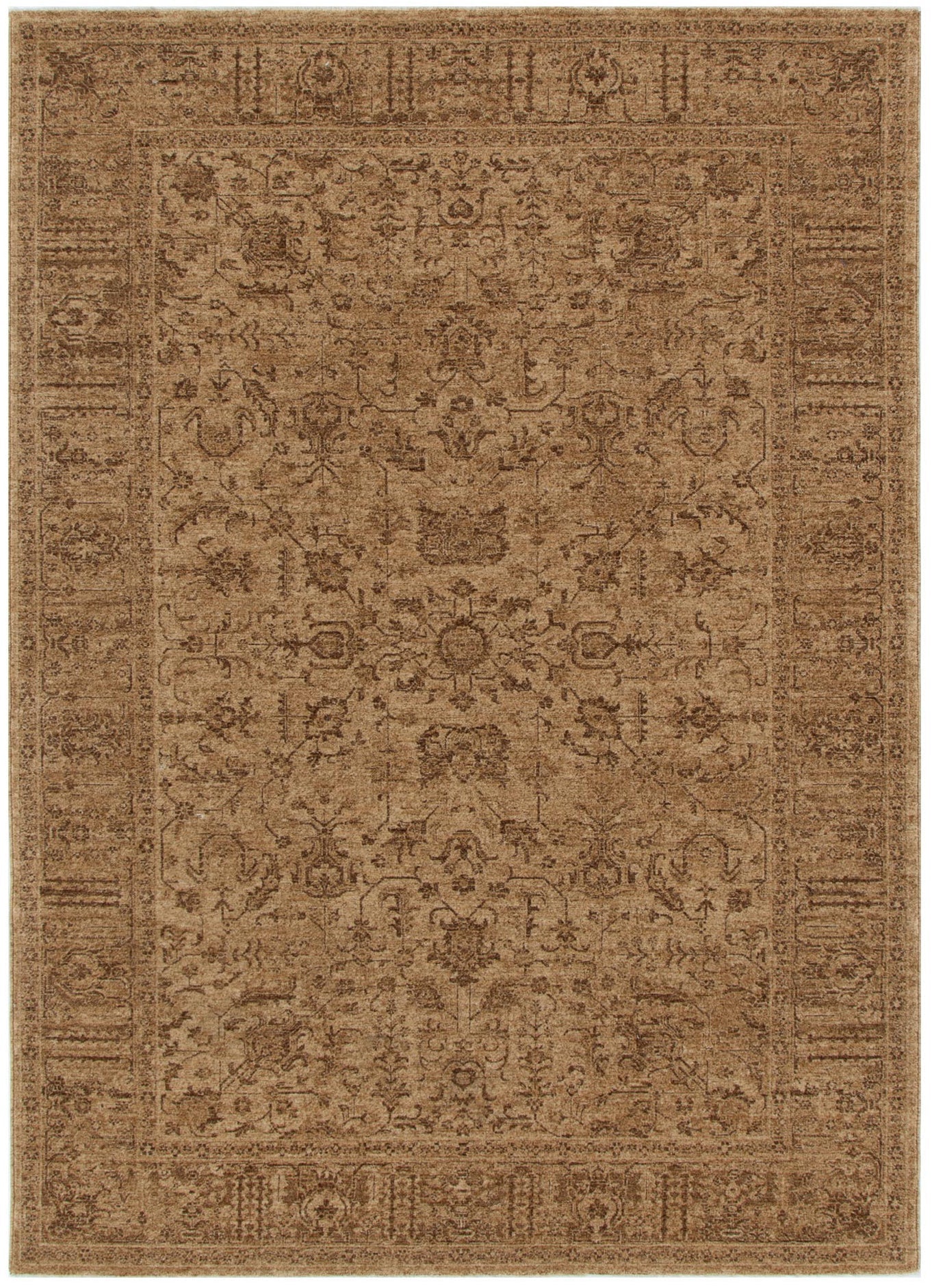 Heritage Distressed Border Mustard Rug - H105