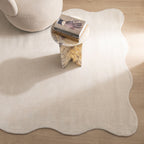 Ollie Scalloped Irregular Rug Ivory