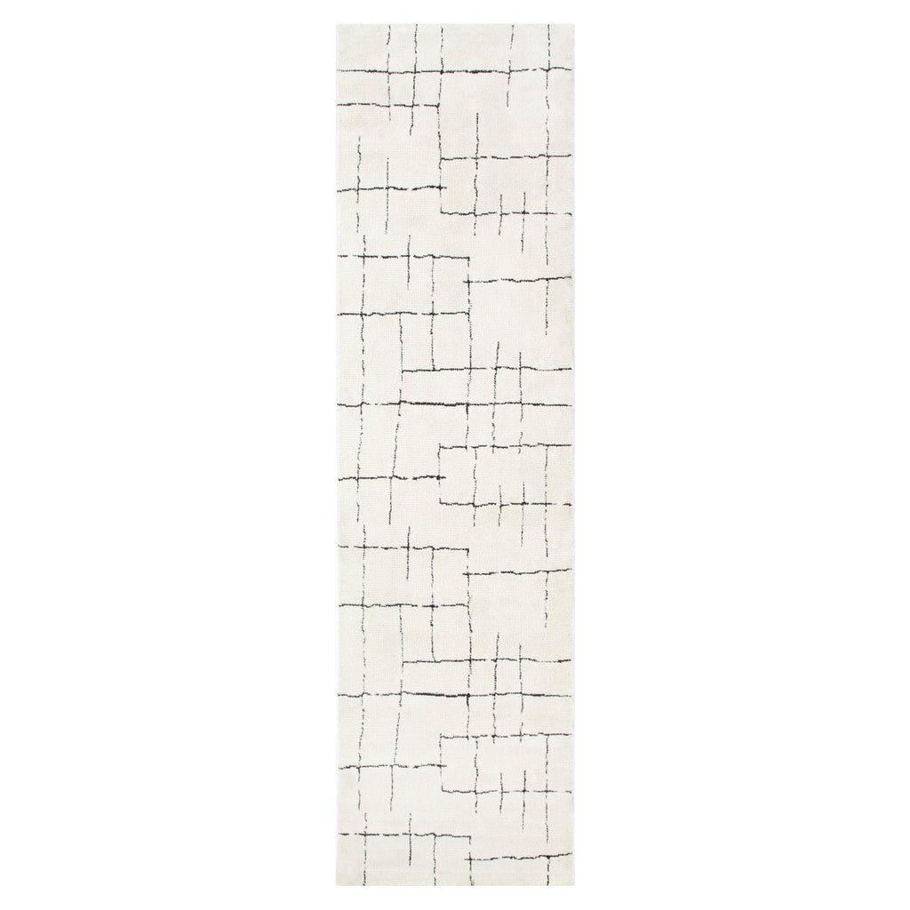 Mila Abstract Lines Black Cream Rug - MIL9: New Arrival