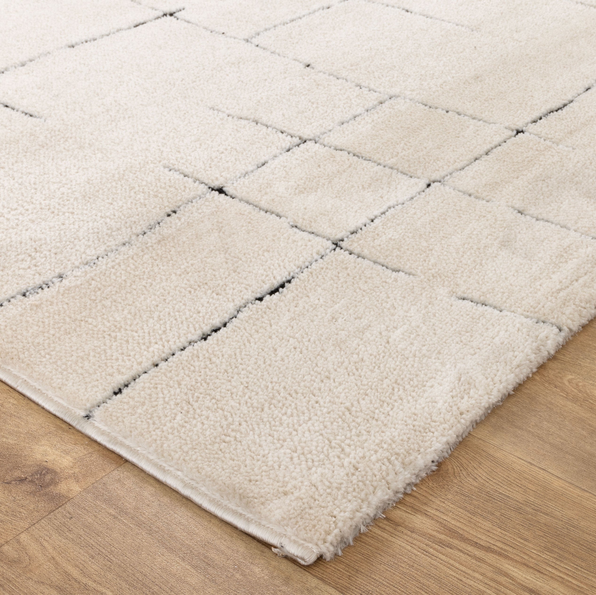 Mila Abstract Lines Black Cream Rug - MIL9: New Arrival