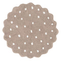 Mellow Round Scalloped Kids Rug Mushroom Beige