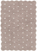 Mellow Rectangle Scalloped Kids Rug Mushroom Beige