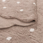 Mellow Rectangle Scalloped Kids Rug Mushroom Beige