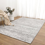Nola Canvas Abstract Grey Rug - N008