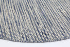 Nordic Blue Reversible Wool Round Rug
