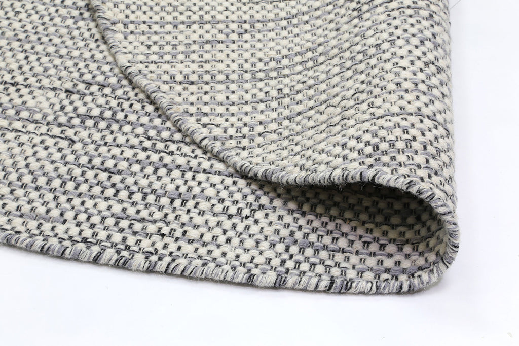 Round Grey Rug Wool Nordic Grey Reversible Wool Round Rug – Rug Maison