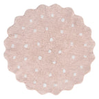 Mellow Round Scalloped Kids Rug Blush Pink