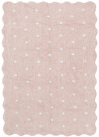 Mellow Rectangle Scalloped Kids Rug Blush Pink