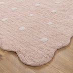 Mellow Rectangle Scalloped Kids Rug Blush Pink