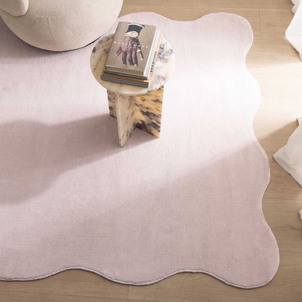 Ollie Scalloped Irregular Rug Pink