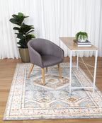 Provence Zaida Traditional Grey & Terracotta Rug - PROV12