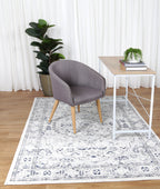 Provence Vallonnet Cream Navy Floral Rug - PROV23