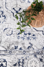 Provence Vallonnet Cream Navy Floral Rug - PROV23